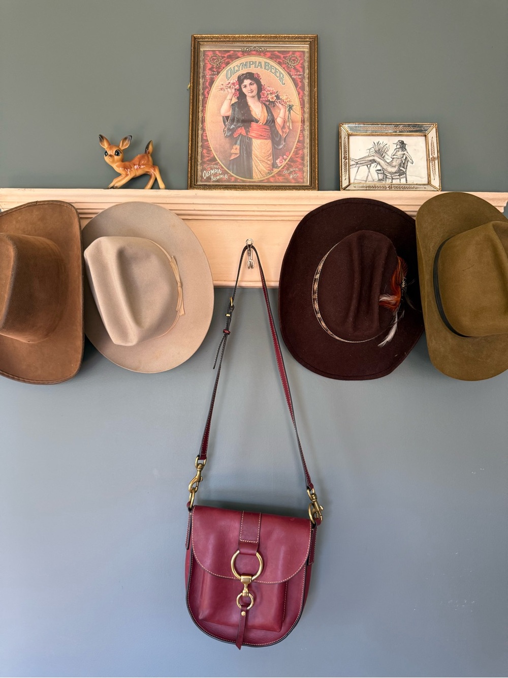 Frye ILANA Saddle Bag Crossbody Burgundy Red
